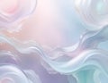 Abstract background, with flowing pastel colored shapes, dreamlike landscape, with soft clouds and waves