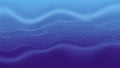 Abstract blue and purple background with flowing wave patterns made of tiny dots and soft light Royalty Free Stock Photo