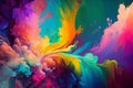 Abstract background with fluid colors. Rainbow acrylic and watercolor abstract backdrop and creative wet effect. Created with Royalty Free Stock Photo