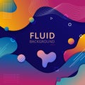Abstract background fluid shape vibrant gradient color with geometric elements Royalty Free Stock Photo