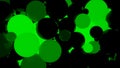 Abstract background. Fluorescent green luminous balls. Theme parties.