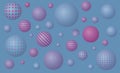 Abstract background with flying patterned spheres