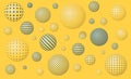 Abstract background with flying patterned spheres