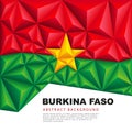 Abstract background in the form of colorful red and green stripes. Polygonal flag of Burkina Faso. Vector illustration