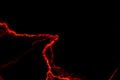 Abstract background in the form of red lines on a black background. Electric discharge Royalty Free Stock Photo
