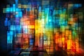 AI generated an abstract background formed by semitransparent rectangles of bright colors