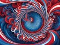 Abstract background forming a spiral of three colors - blue, red, white. Acrylic, bright colors. Psychedelic style Royalty Free Stock Photo