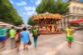 Abstract background. France, Avignon. Traditional fairground car