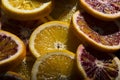 Abstract Background with Fresh Juicy Orange Slices Royalty Free Stock Photo