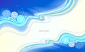 Abstract background with fresh streaming water. Drawing of bubbling whirlpool surface. Stylized wavelike decoration in blue shades Royalty Free Stock Photo