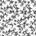 Abstract background. Frosty patterns on the glass. Black shapes on white background. Seamless Royalty Free Stock Photo