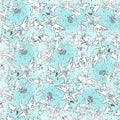 Abstract background. Frosty patterns on the glass. Blue-white. Royalty Free Stock Photo