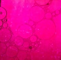 abstract background in Fuchsia pink, neon with waves and pattern of rounds, bubbles, geometric Royalty Free Stock Photo