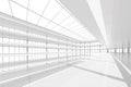 Abstract background with futuristic modern style luxury white hall interior 3d render Royalty Free Stock Photo