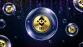 Background of futuristic technology bubble glowing Cryptocurrency BNB binance