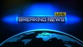 background futuristic technology of emergency breaking news banner template text concept with world map Royalty Free Stock Photo