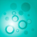 Background with gears blue color
