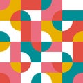 Abstract background of geometric design in Bauhaus style. Vector seamless pattern with punchy colors Royalty Free Stock Photo