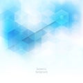 Abstract background geometric shape of blue hexagons. Brochure design template. Royalty Free Stock Photo