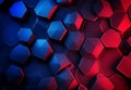 An abstract background of geometric shapes and neon lights in ultraviolet Royalty Free Stock Photo
