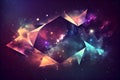 Abstract background with geometric shapes. Space and stars. AI Generative Royalty Free Stock Photo