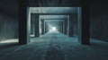 Abstract background. Geometric symmetrical lines creating a corridor