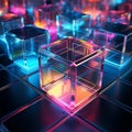 Abstract background with glass cubes