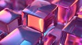 abstract background of glass cubes with colorful orange and pink lighting Royalty Free Stock Photo