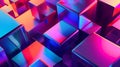 abstract background of glass cubes with colorful orange and pink lighting Royalty Free Stock Photo