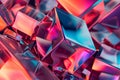 abstract background of glass cubes with colorful orange and pink lighting Royalty Free Stock Photo