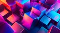 abstract background of glass cubes with colorful orange and pink lighting Royalty Free Stock Photo