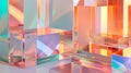 abstract background of glass cuboids with bright pastel colorful light Royalty Free Stock Photo