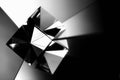 Abstract background from glass prism and light and shadow. Royalty Free Stock Photo