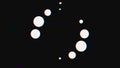 Abstract background with glitch effect on black background. Animation. Abstract dots moving in circle during loading