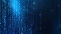 Digital Matrix Rain: Futuristic Blue Binary Code Background Royalty Free Stock Photo