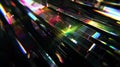 abstract background of glowing metal strips and bokeh defocused lights Royalty Free Stock Photo