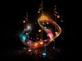 Abstract background with glowing musical notes design Royalty Free Stock Photo