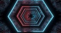Glowing Neon Hexagons Abstract Background