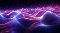 abstract background with glowing particles. Futuristic wave flow