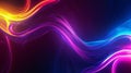 abstract background with glowing wavy lines in blue and purple colors