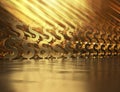 Abstract background with gold dollar symbols. 3d illustration Royalty Free Stock Photo