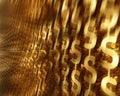 Abstract background with gold dollar symbols. 3d illustration Royalty Free Stock Photo