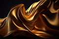 Abstract background. Gold flying silk. Fabric in the wind. Cloth Wallpaper. Royalty Free Stock Photo