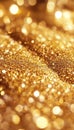 Abstract Background Of Gold Glittering Texture. Macro Photography View Of Sparkling Holiday Lights.
