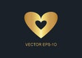 Abstract background for gold heart, vector illustrations Royalty Free Stock Photo