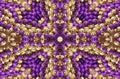 Abstract Background from Gold and Purple Beads Kaleidoscope Royalty Free Stock Photo