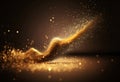 Abstract background of gold shimmer glitter splash , Generative Ai