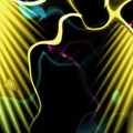 Abstract background with gold sparkles and wavy lines