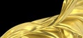 Abstract background of gold wavy silk or satin. 3d rendering image Royalty Free Stock Photo