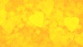 Abstract background of gold yellow hearts gold background